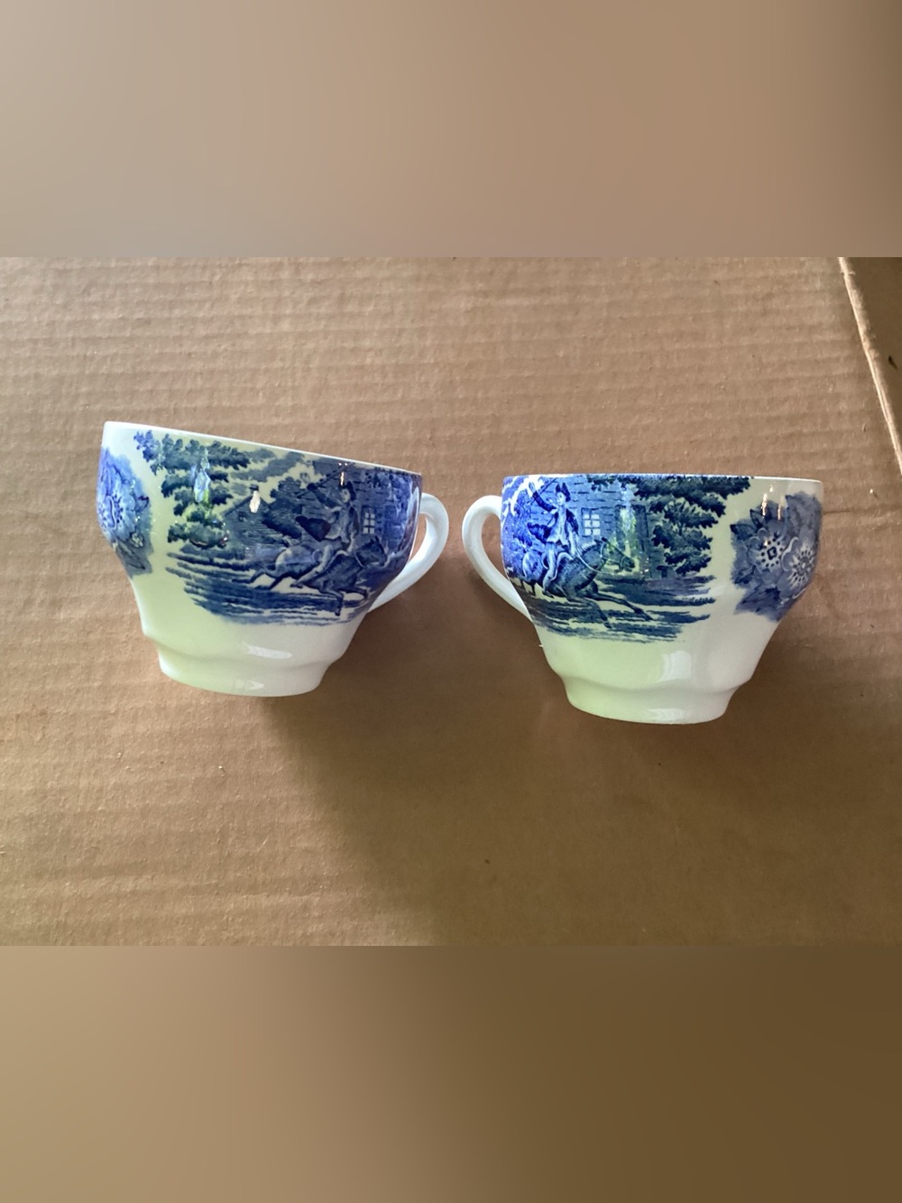 Liberty Staffordshire Transferware Teacup Pair